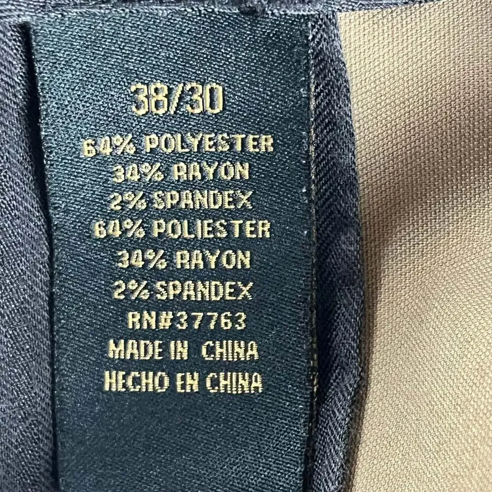 Savane Mens Khaki Dress Pants 38x30 Flat Front Stretch Business‎ Casual